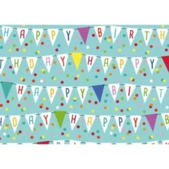 Geschenkpapier 70cmx2m Wimpel Türkis