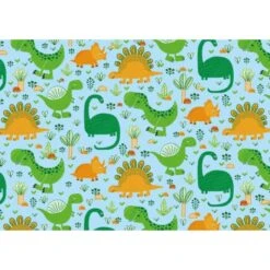Geschenkpapier 70cmx2m Funny Dinos Hellblau