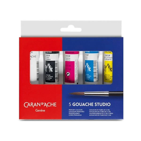 CARAN D'ACHE GOUACHE STUDIO 5 Farbtuben à 21ml 3 CARAN D'ACHE GOUACHE STUDIO 5 Farbtuben à 21ml