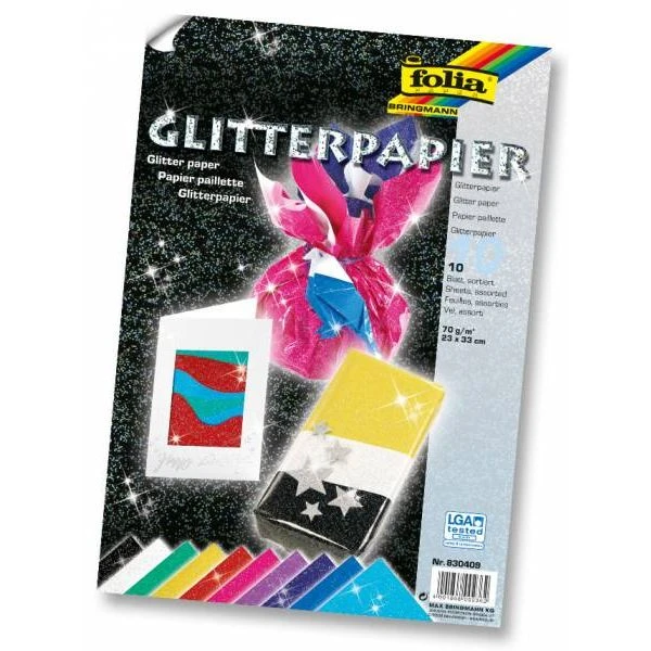 Folia - Glitterpapier 10 Blatt 3 Folia - Glitterpapier 10 Blatt