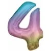 AMSCAN Folienballon - Folienballon Regenbogen-Pastell Zahl 4 -Ausgewähltes Haushaltswarengeschäft 9909702 178504 600x600
