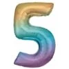 AMSCAN Folienballon - Folienballon Regenbogen-Pastell Zahl 5 -Ausgewähltes Haushaltswarengeschäft 9909703 178505 600x600