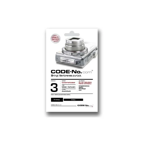 Code-No.com 3er Sicherheitslabel-Set Aluminium 3 Code-No.com 3er Sicherheitslabel-Set Aluminium