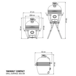 YAKINIKU Kamado 13" Compact Mit Campingestell -Ausgewähltes Haushaltswarengeschäft yakiniku compact kamado grill incl draagbaar onderstel 9 185976 692x791