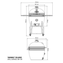 YAKINIKU Kamado 24" XXLarge Profi Set -Ausgewähltes Haushaltswarengeschäft yakiniku xxlarge kamado grill incl onderstel zijtafels pro set en hoes 9 185922
